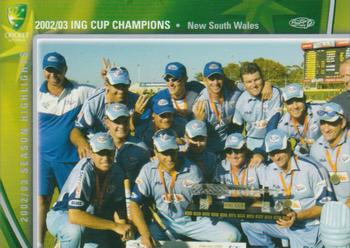 2003-04 Elite Sports Cricket Australia #81 2002/03 ING Cup Champions Front