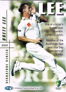 2003-04 Elite Sports Cricket Australia - Signature Series #SS03 Brett Lee Back
