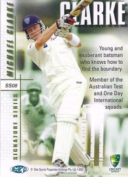 2003-04 Elite Sports Cricket Australia - Signature Series #SS08 Michael Clarke Back