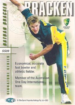 2003-04 Elite Sports Cricket Australia - Signature Series #SS09 Nathan Bracken Back