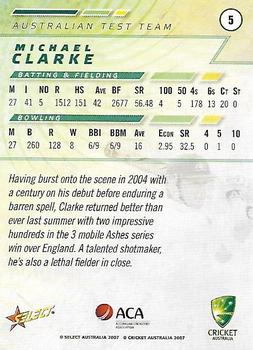 2007-08 Select #5 Michael Clarke Back