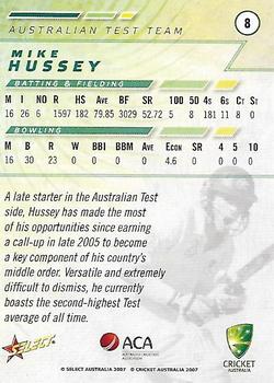 2007-08 Select #8 Michael Hussey Back