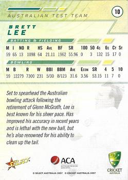 2007-08 Select #10 Brett Lee Back
