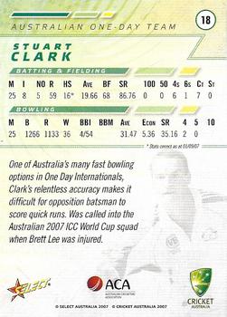 2007-08 Select #18 Stuart Clark Back