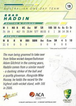 2007-08 Select #19 Brad Haddin Back