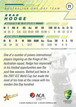 2007-08 Select #21 Brad Hodge Back