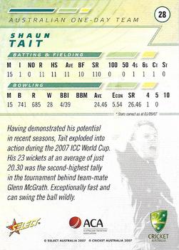 2007-08 Select #28 Shaun Tait Back