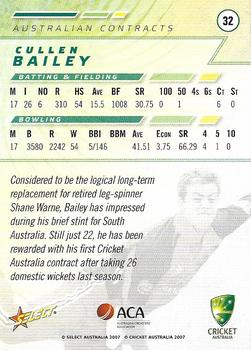 2007-08 Select #32 Cullen Bailey Back