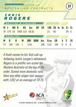 2007-08 Select #37 Chris Rogers Back