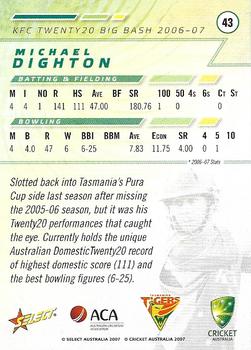 2007-08 Select #43 Michael Dighton Back