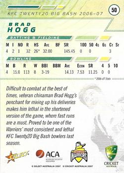 2007-08 Select #50 Brad Hogg Back