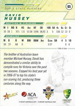 2007-08 Select #65 David Hussey Back
