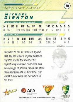 2007-08 Select #70 Michael Dighton Back