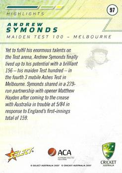 2007-08 Select #97 Andrew Symonds Back