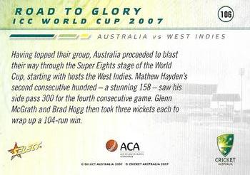 2007-08 Select #106 Australia vs West Indies Back