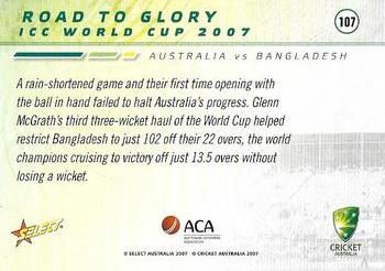 2007-08 Select #107 Australia vs Bangladesh Back