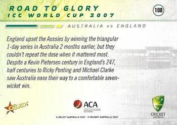 2007-08 Select #108 Australia vs England Back