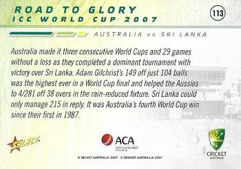 2007-08 Select #113 Australia vs Sri Lanka Back