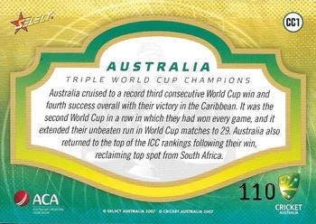 2007-08 Select #CC1 Case Card - World Cup Triple Crown Back