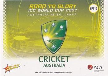 2007-08 Select - Holofoil #HF110 Australia vs Sri Lanka Back