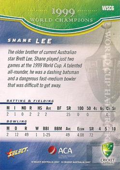 2007-08 Select - World Cup Hat-Trick #WSC6 Shane Lee Back