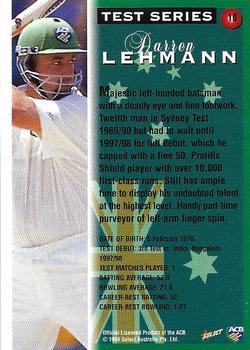 1998-99 Select Tradition Retail #10 Darren Lehmann Back