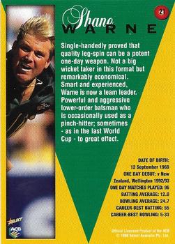 1998-99 Select Tradition Retail #21 Shane Warne Back