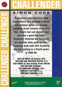 1998-99 Select Tradition Retail #40 Simon Cook Back