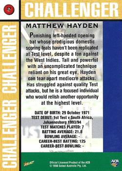 1998-99 Select Tradition Retail #42 Matthew Hayden Back