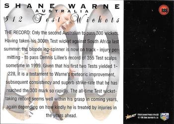 1998-99 Select Tradition Retail - Record Breakers #RB6 Shane Warne Back