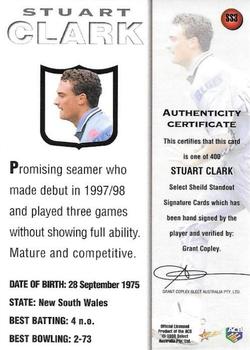 1998-99 Select Tradition Retail - Shield Standouts Signature #SS3 Stuart Clark Back