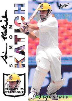 1998-99 Select Tradition Retail - Shield Standouts Signature #SS6 Simon Katich Front