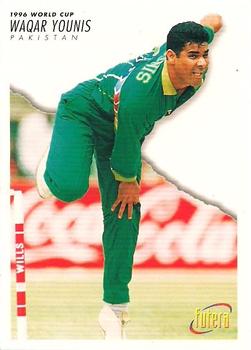 1996 Futera World Cup #5 Waqar Younis Front