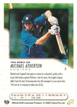 1996 Futera World Cup #9 Michael Atherton Back