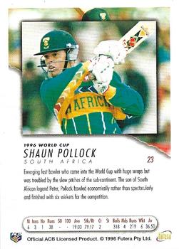 1996 Futera World Cup #23 Shaun Pollock Back