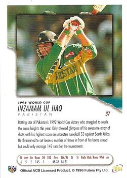 1996 Futera World Cup #37 Inzamam-ul-Haq Back