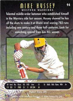 1996 Futera World Cup #94 Mike Hussey Back