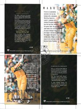 1996 Futera World Cup #NNO World Cup Premier Batsman Futera Authentic Merchandise Uncut Block Of 4 Back