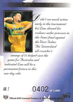 1996 Futera World Cup - Australian World Cup Retrospective #AR7 Stuart Law Back