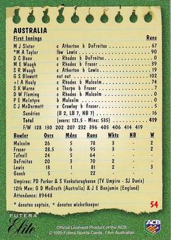 1995 Futera Elite Ashes Heroes Box Set #54 Fourth Test - First Innings Back