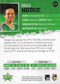 2012-13 SEP T20 Big Bash League #013 Brad Hodge Back