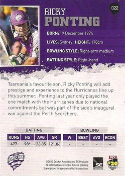 2012-13 SEP T20 Big Bash League #022 Ricky Ponting Back