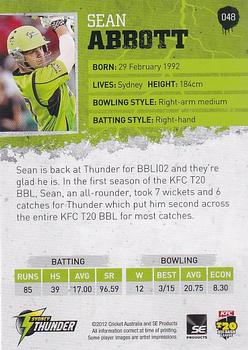 2012-13 SEP T20 Big Bash League #048 Sean Abbott Back