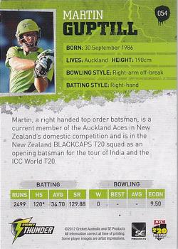 2012-13 SEP T20 Big Bash League #054 Martin Guptill Back