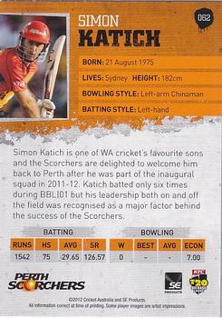 2012-13 SEP T20 Big Bash League #062 Simon Katich Back
