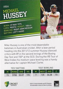 2012-13 SEP T20 Big Bash League - Test Representatives #AR04 Michael Hussey Back