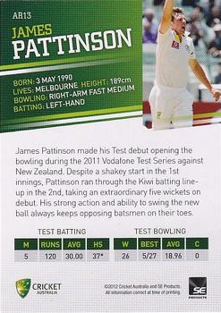 2012-13 SEP T20 Big Bash League - Test Representatives #AR13 James Pattinson Back