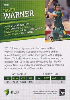 2012-13 SEP T20 Big Bash League - ODI Representatives #AR16 David Warner Back