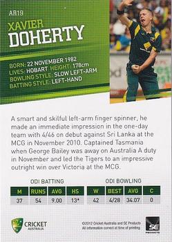 2012-13 SEP T20 Big Bash League - ODI Representatives #AR19 Xavier Doherty Back