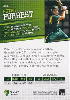 2012-13 SEP T20 Big Bash League - ODI Representatives #AR20 Peter Forrest Back